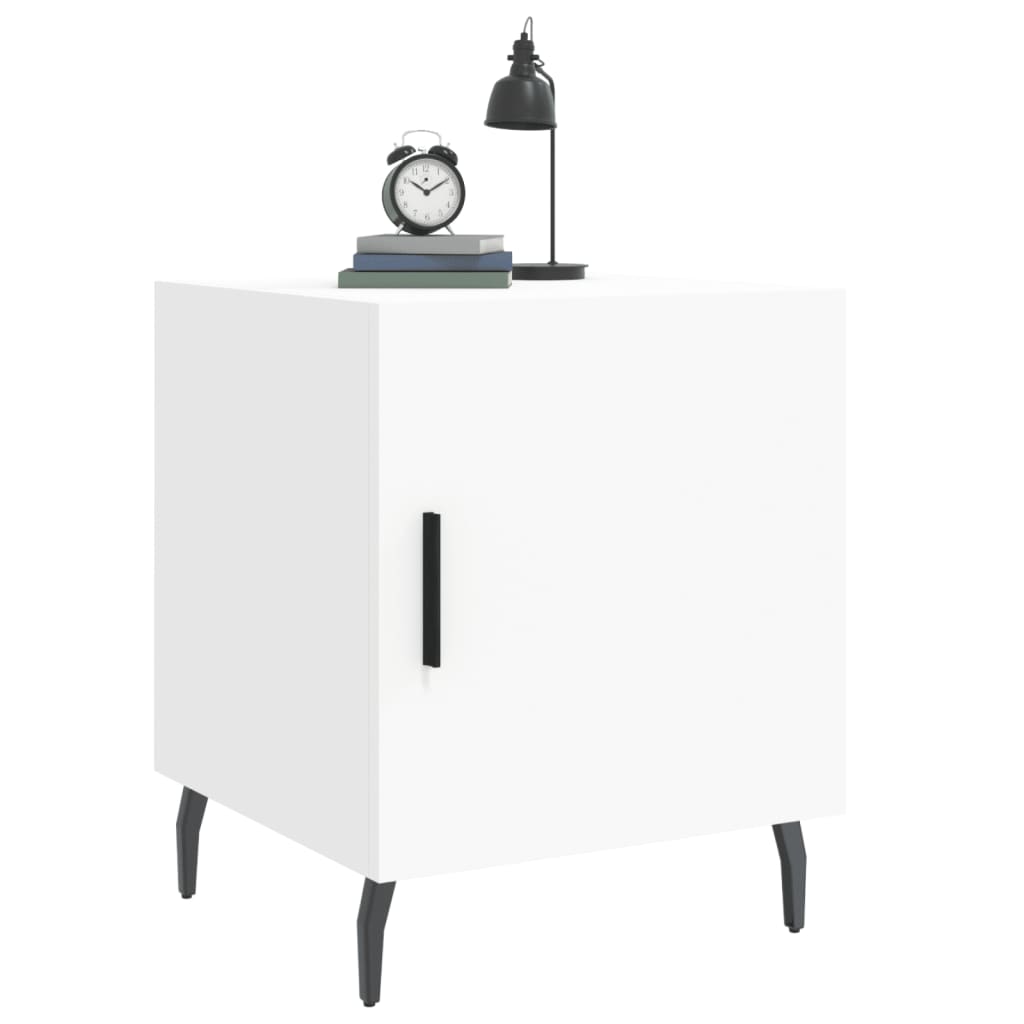 Tables De Chevet | Tables De Nuit | Tables D'appoint 2 Pcs Blanc 40x40x50 Cm Bois D’ingénierie