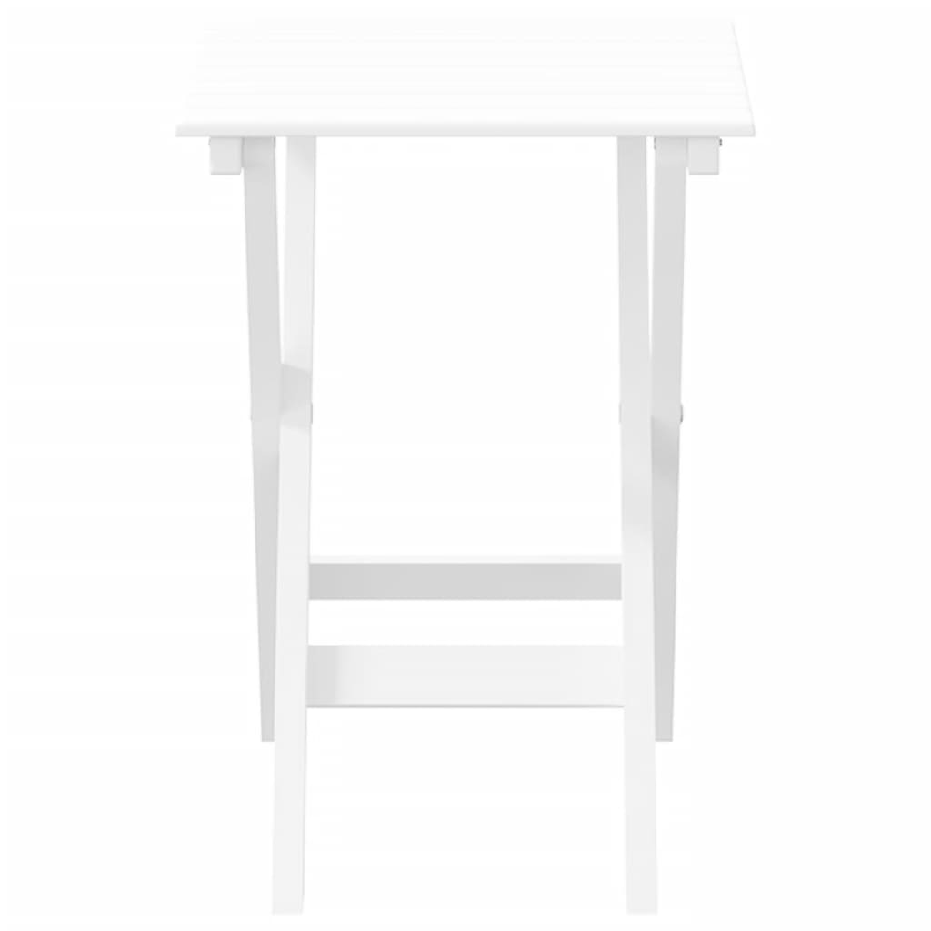 Table D’appoint Pliable Blanc Bois De Peuplier Massif
