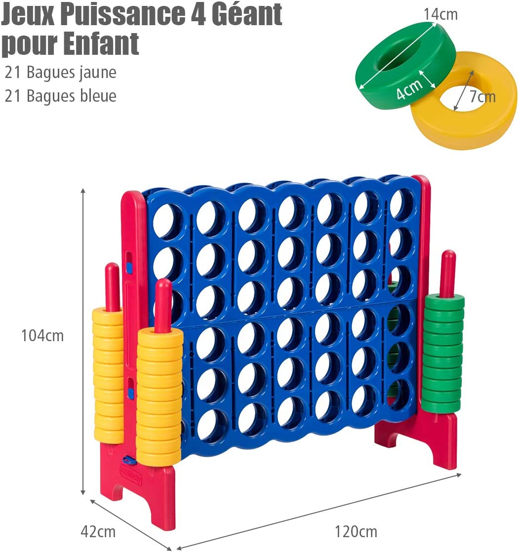 Costway Jeux Puissance 4 Géant Pour Enfant Jeu De Société Pour Familles