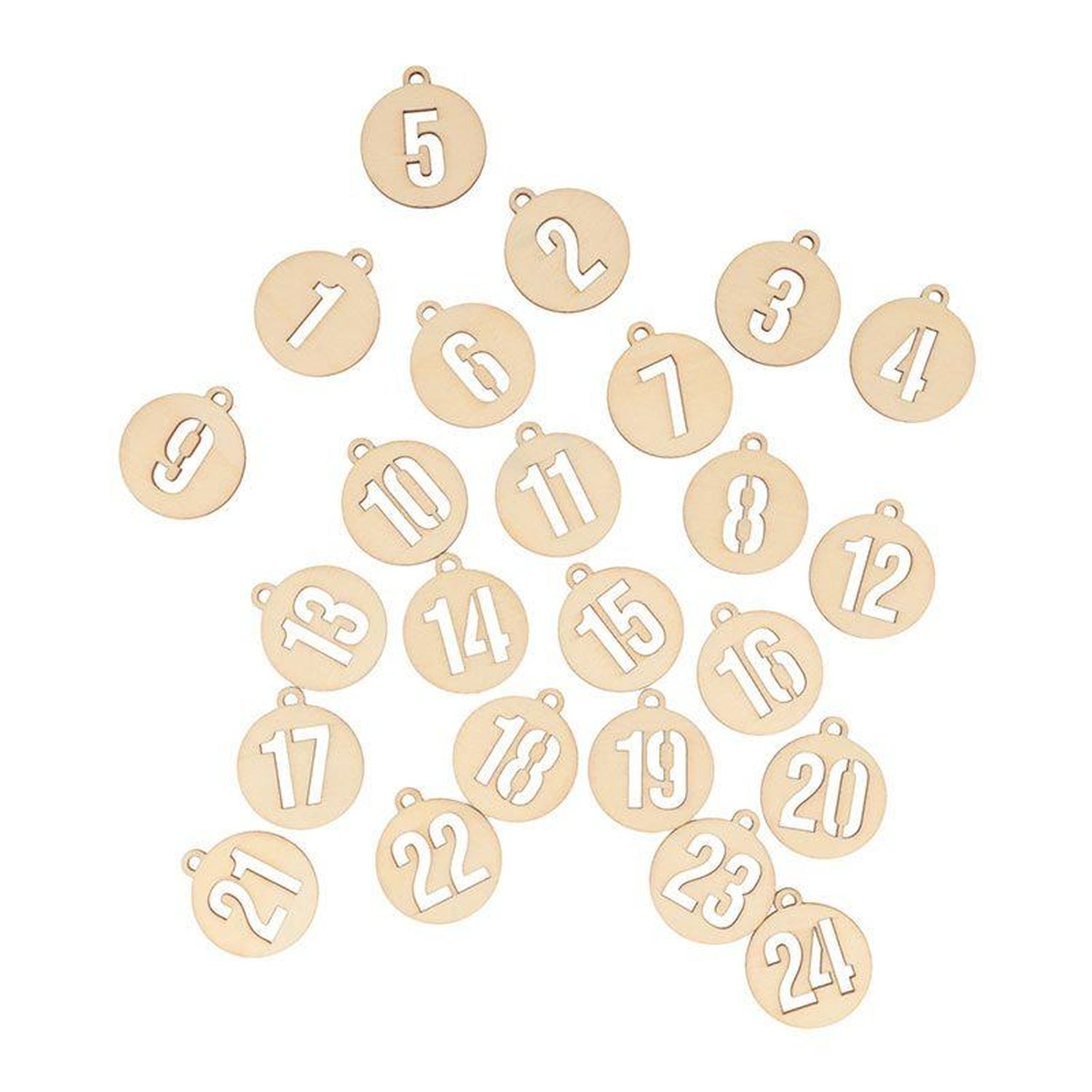 Lot De Chiffres En Bois – Pour Calendrier De L'Avent, Horloges, Déco Noël