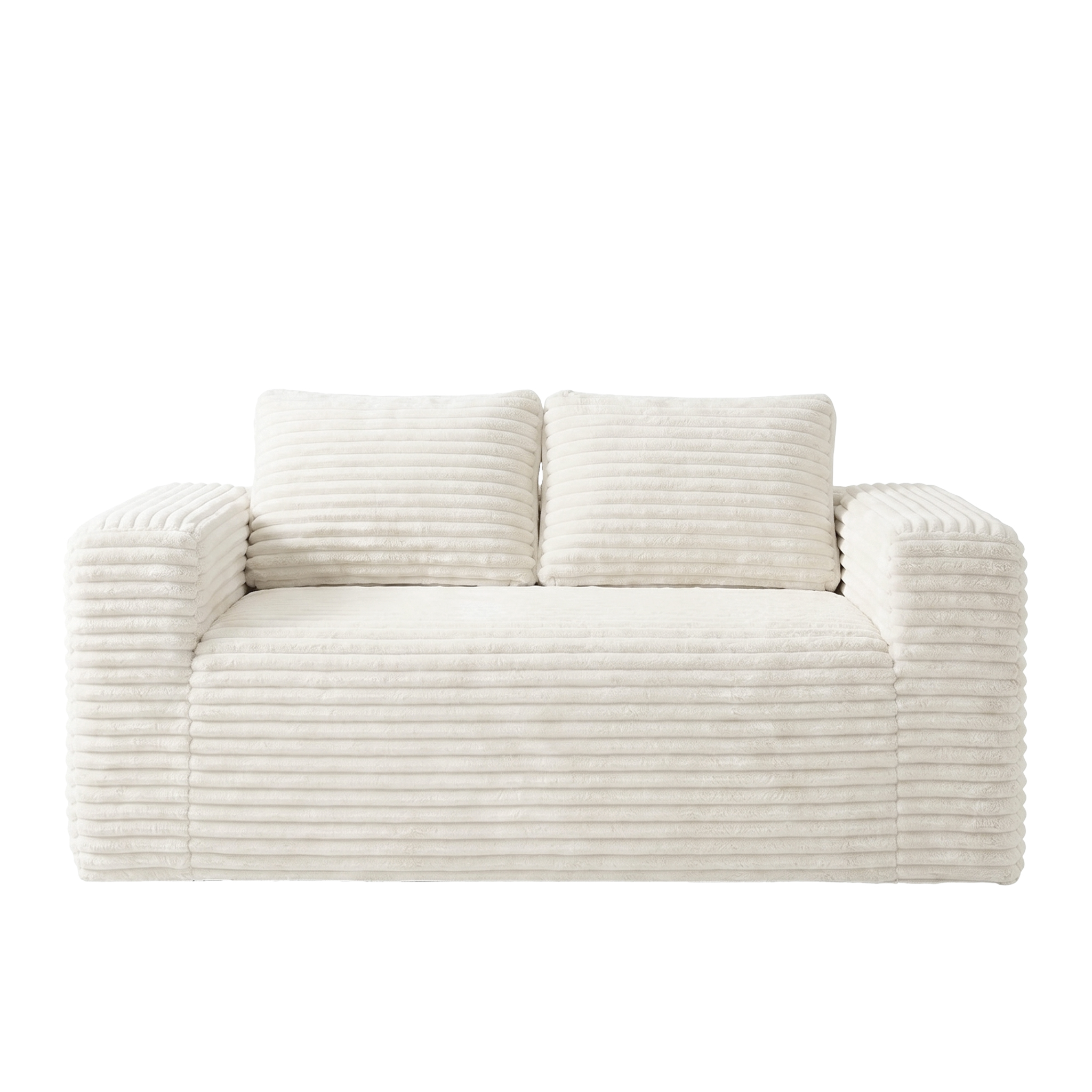 Canapé droit beige dans le salon