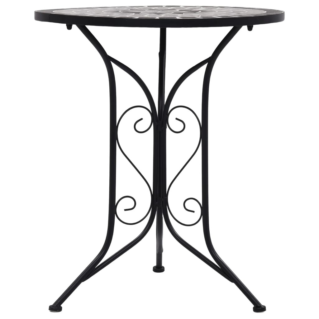 Mobilier De Bistro 3 Pcs Mosaïque Carreaux Céramiques Gris