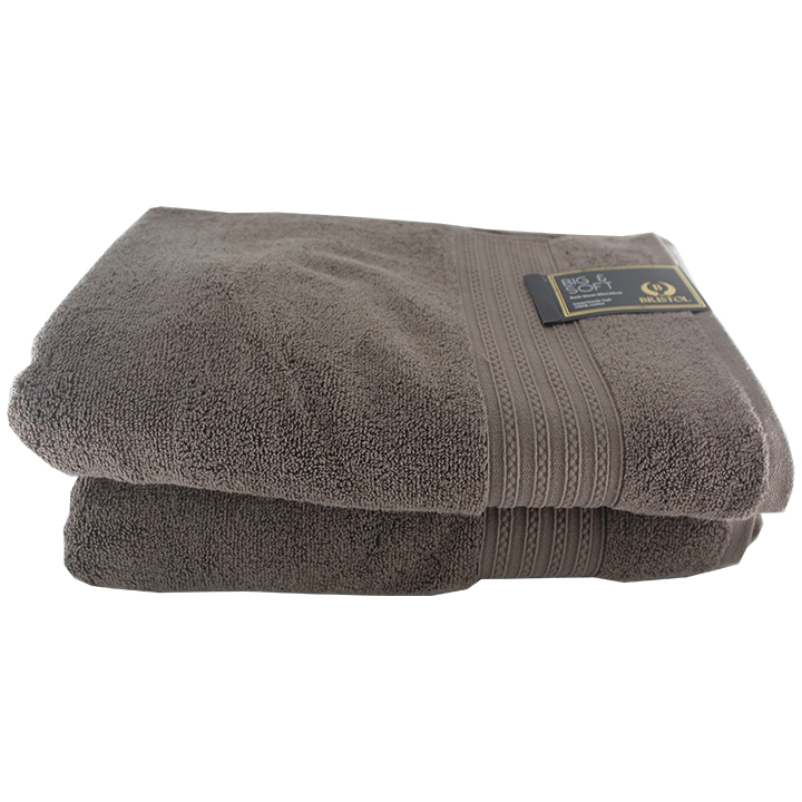 Big and Soft Luxury 600gsm 100% Cotton Towel – Bath Towel – Pack of 2 - Brown