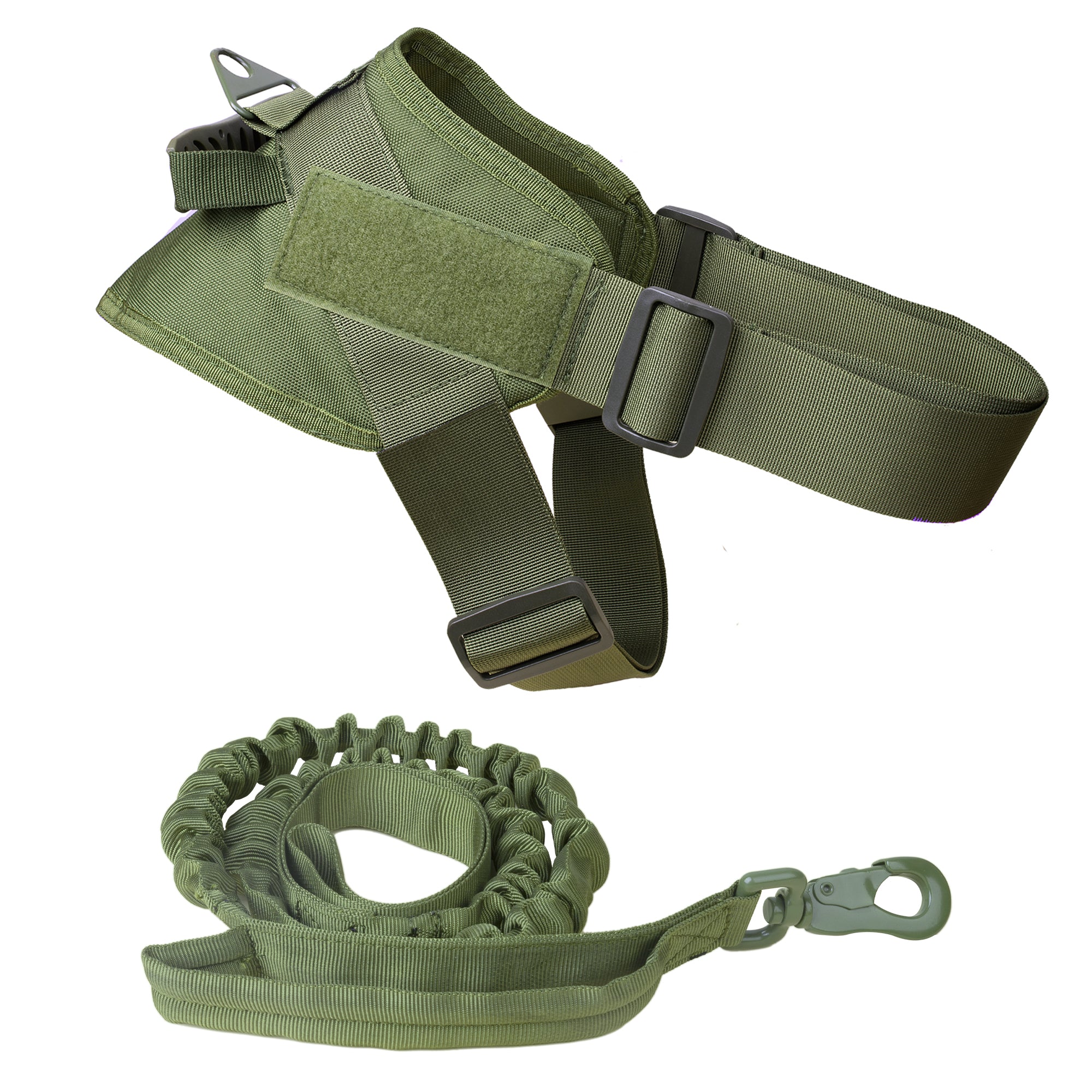 Adjustable Dog Vest & Leash - Army Green(Large)