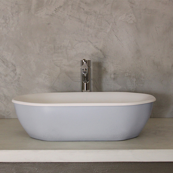 Geminus Duck Feather Blue / Gloss White Counter Top Basin