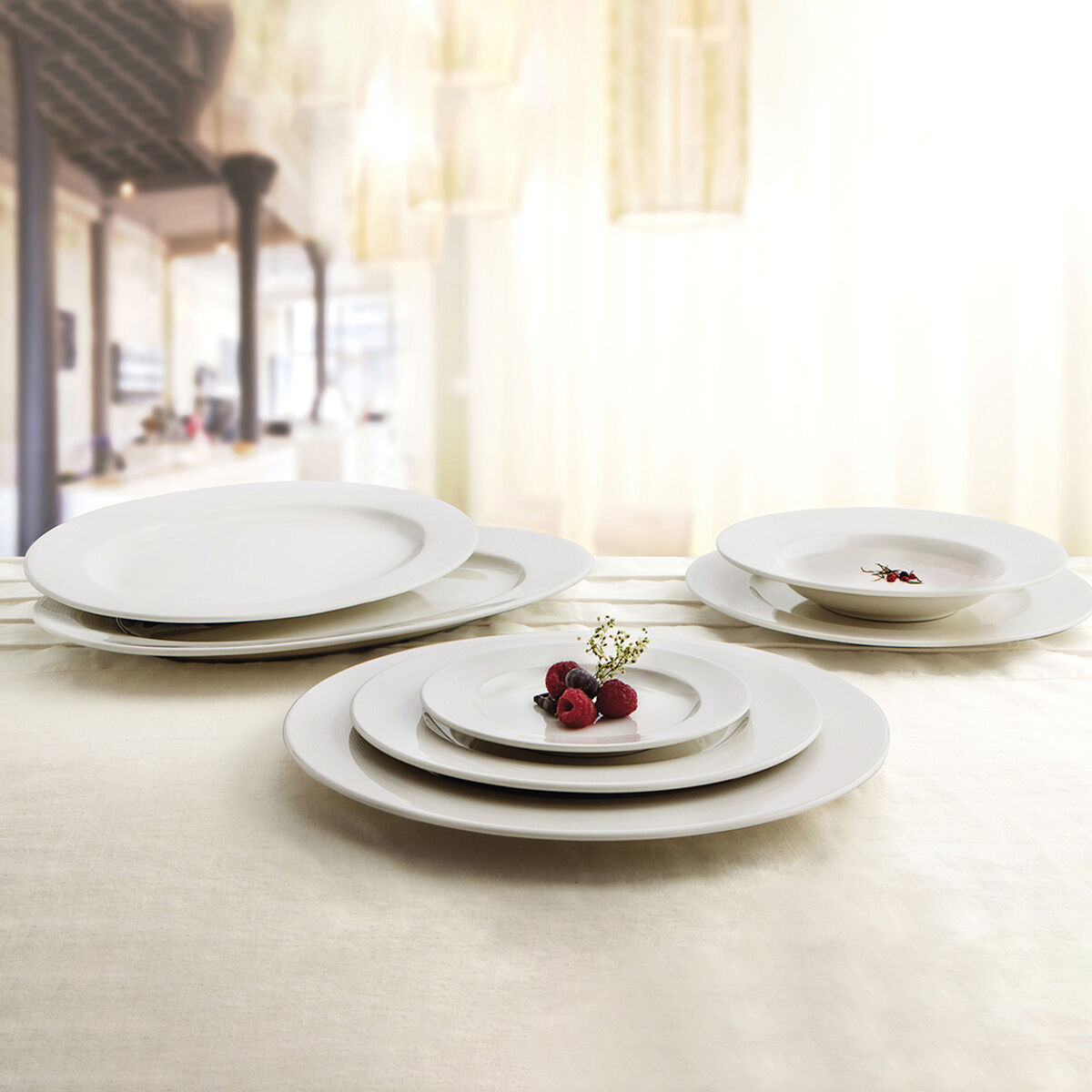 Assiette Plate Ariane Orba Céramique Blanc (ø 27 Cm) (12 Unités)