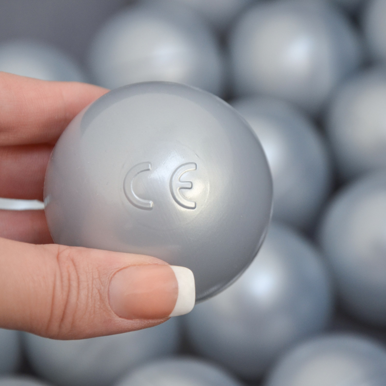 Littletom 50 Boules En Pe 5,5cm De Diamètre Pour Remplir Piscine Bébé Argenté
