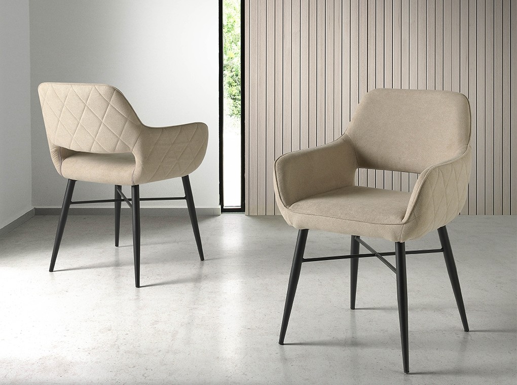 Momma Home - 2 X Fauteuil Lando En Tissu Couleur Sable