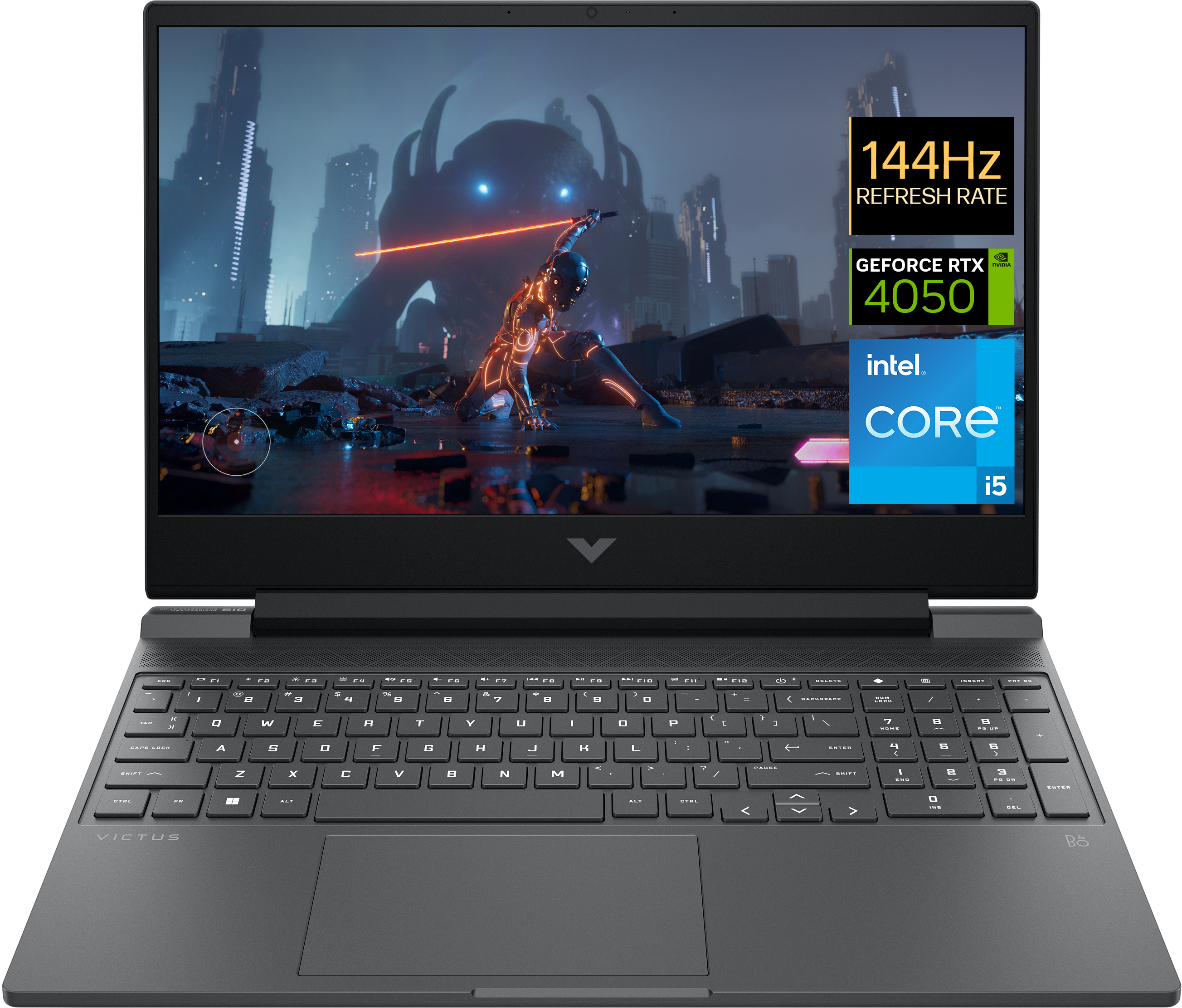 HP Victus Gaming 15-fa1062nf Intel® Core™ i5 i5-12500H Ordinateur portable 39,6 cm (15.6'') Full HD 16 Go DDR4-SDRAM 512 Go SSD NVIDIA GeForce RTX 4050 Wi-Fi 6 (802.11ax) Windows 11 Home Noir