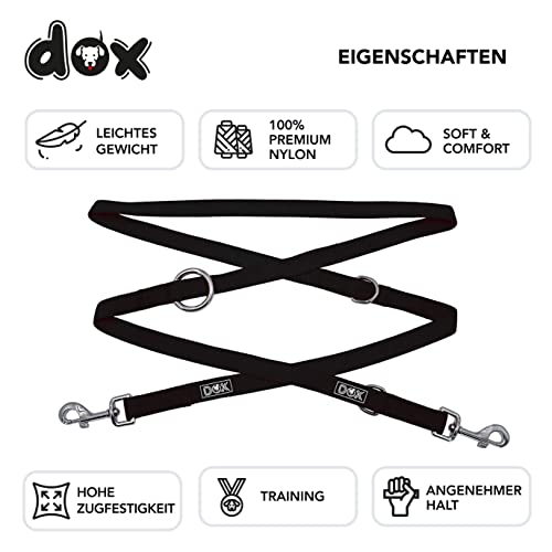 Ddoxx Laisse Chien En Nylon, Réglable Dans 3 Longueurs- Laisse Pour Chiens Grands Et Petits - Laisse Double Pour 2 Chien