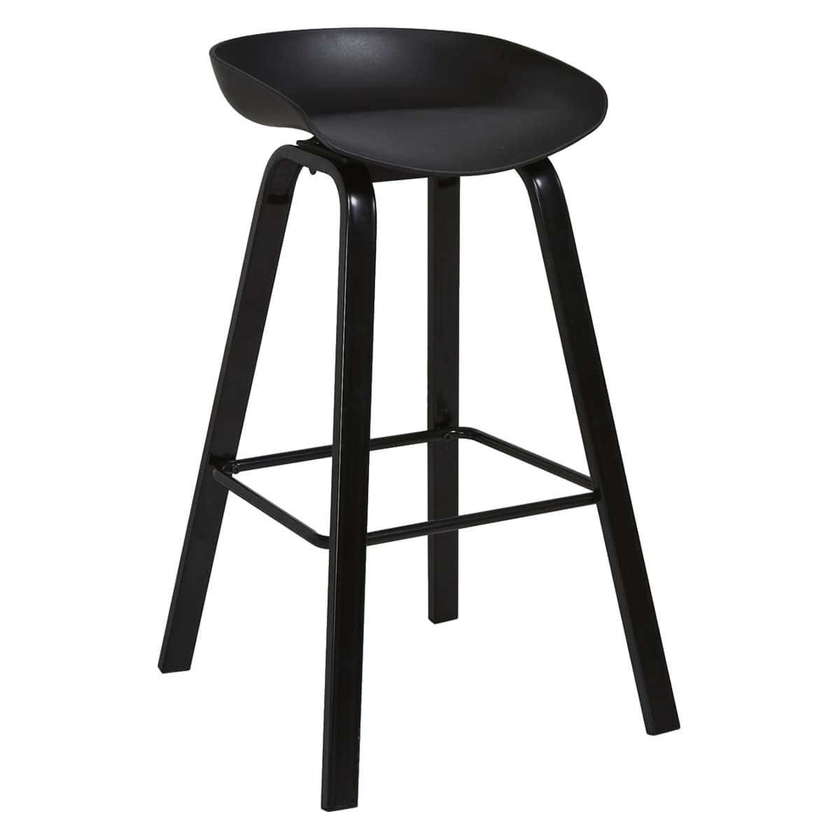 Granday - Lot De 4 Tabourets De Bar Noir Et Pieds Métal à Prix Carrefour