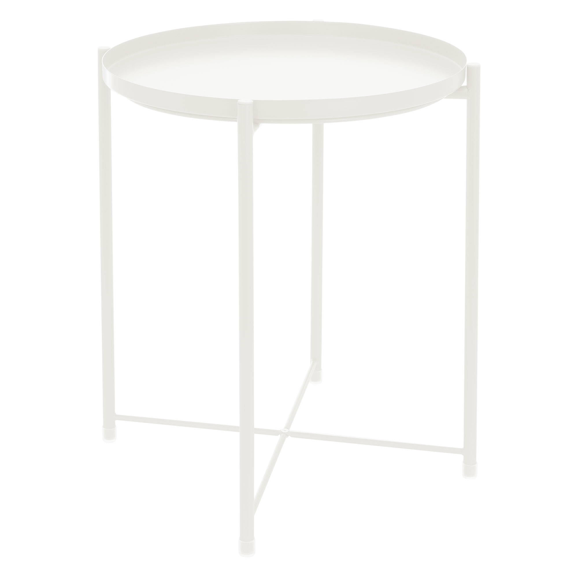 Table D'appoint Ronde Blanc Plateau Amovible Bout De Canapé Table Basse Salon