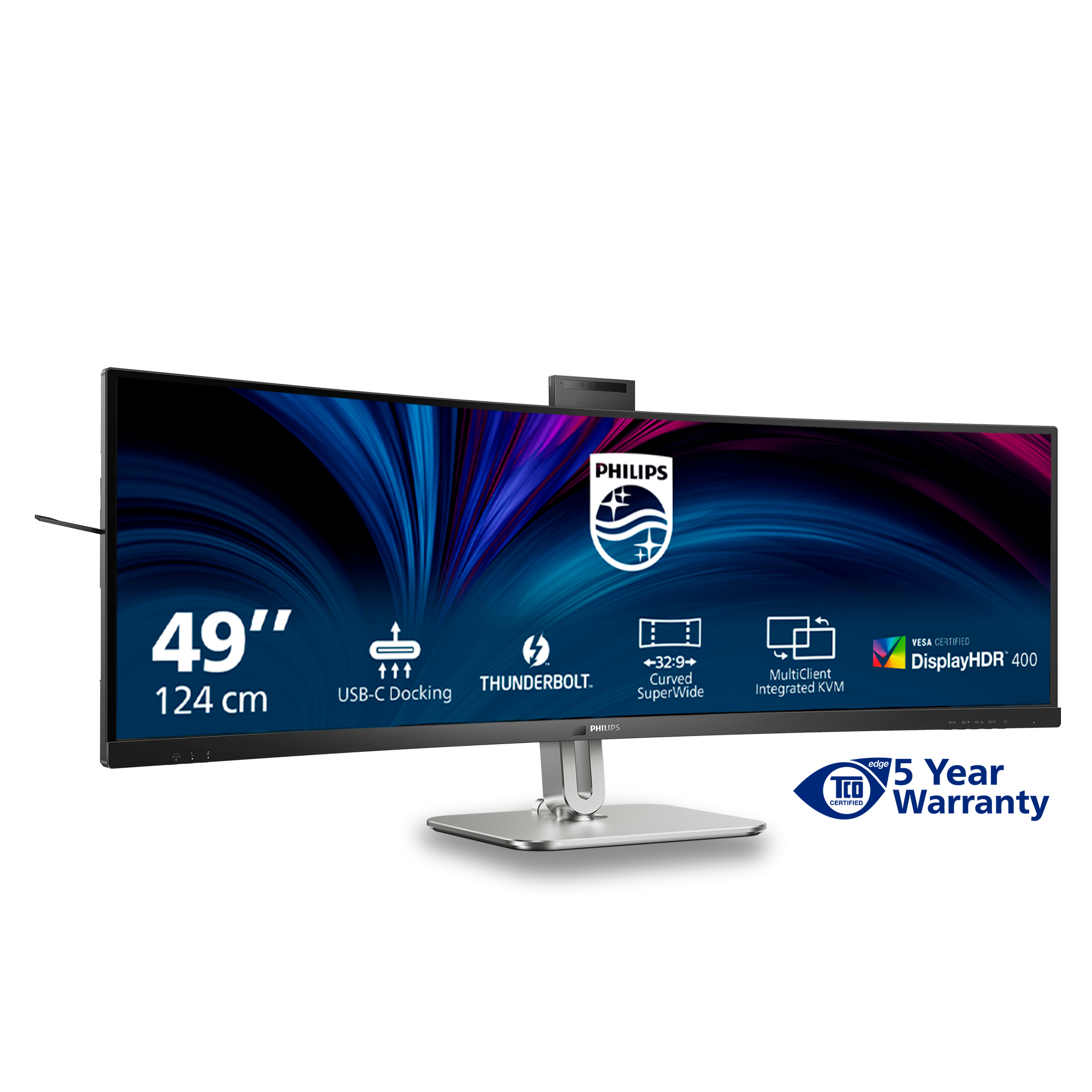 Philips 49B2U6903CH/00 écran plat de PC 124,5 cm (49'') 5120 x 1440 pixels Dual QHD LCD Gris