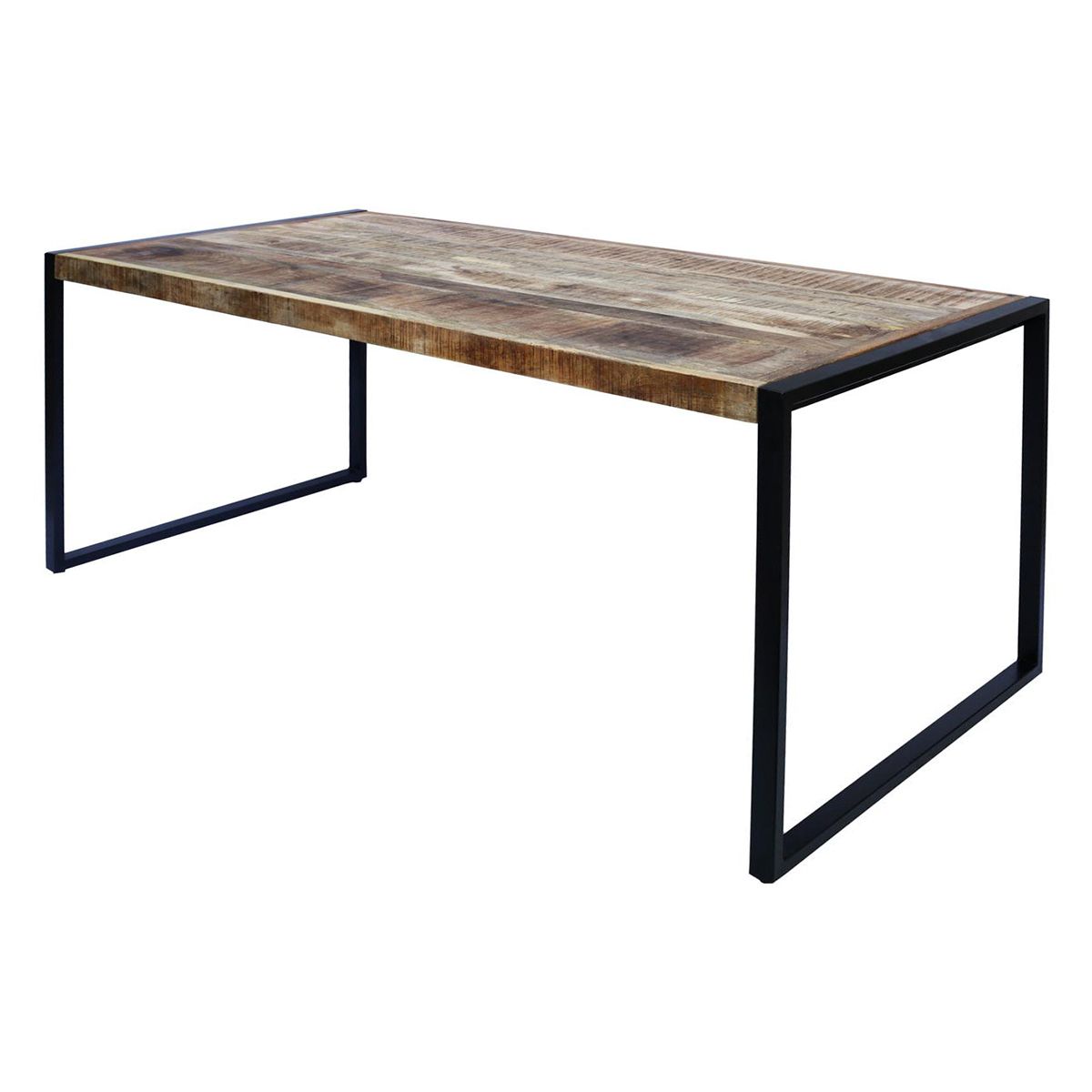 Madera Table Repas 180cm Manguier Et Métal Noir à Prix Carrefour