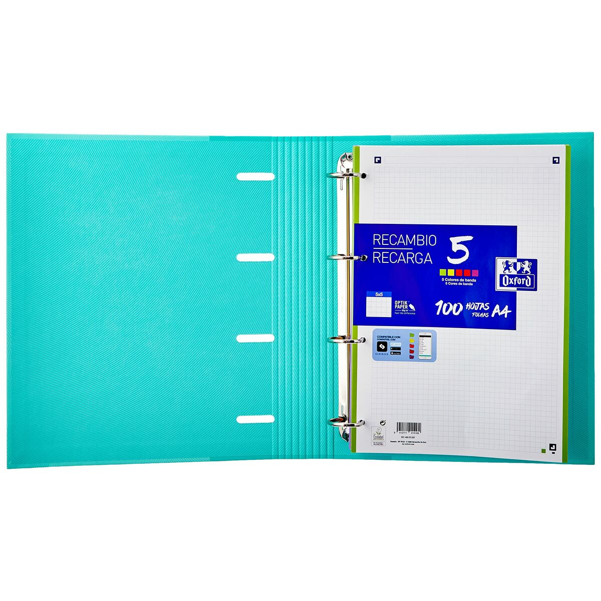 Reliure À Anneaux Oxford A4+ Vert Clair