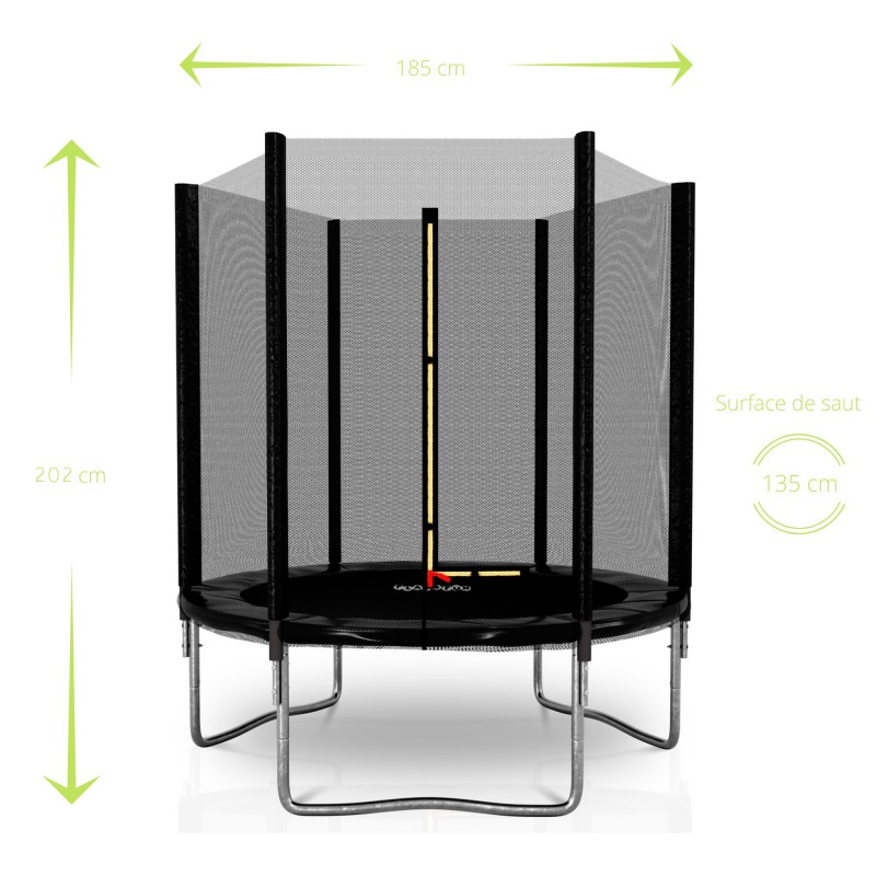 Trampoline Jardin 185cm 6FT Avec Filet Intérieur, Matelas Protection Et Échelle - Pour Enfants Dès 3 Ans