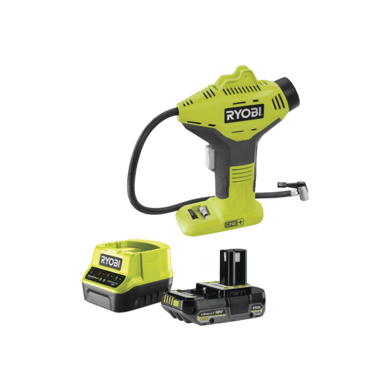 image: Image: Compresseur Ryobi 18v One Plus - 1 Batterie 2,0ah - Chargeur Rapide - R18pi-120gj