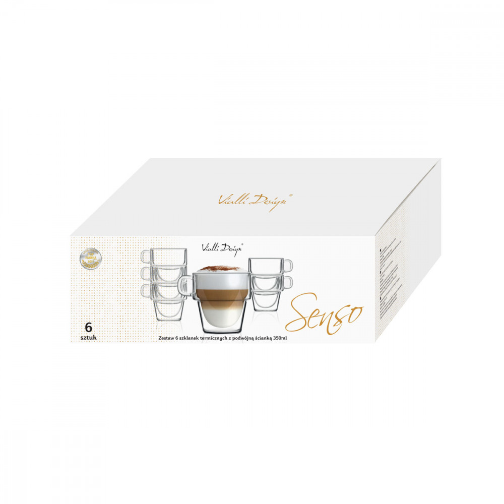 Set De 6 Tasses Double Paroi 350ml Vialli Design
