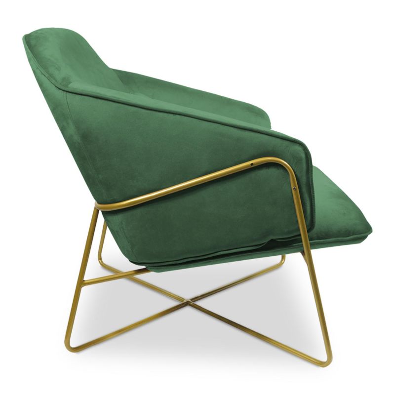 Paris Prix - Fauteuil Design En Velours "starlight" 88cm Vert