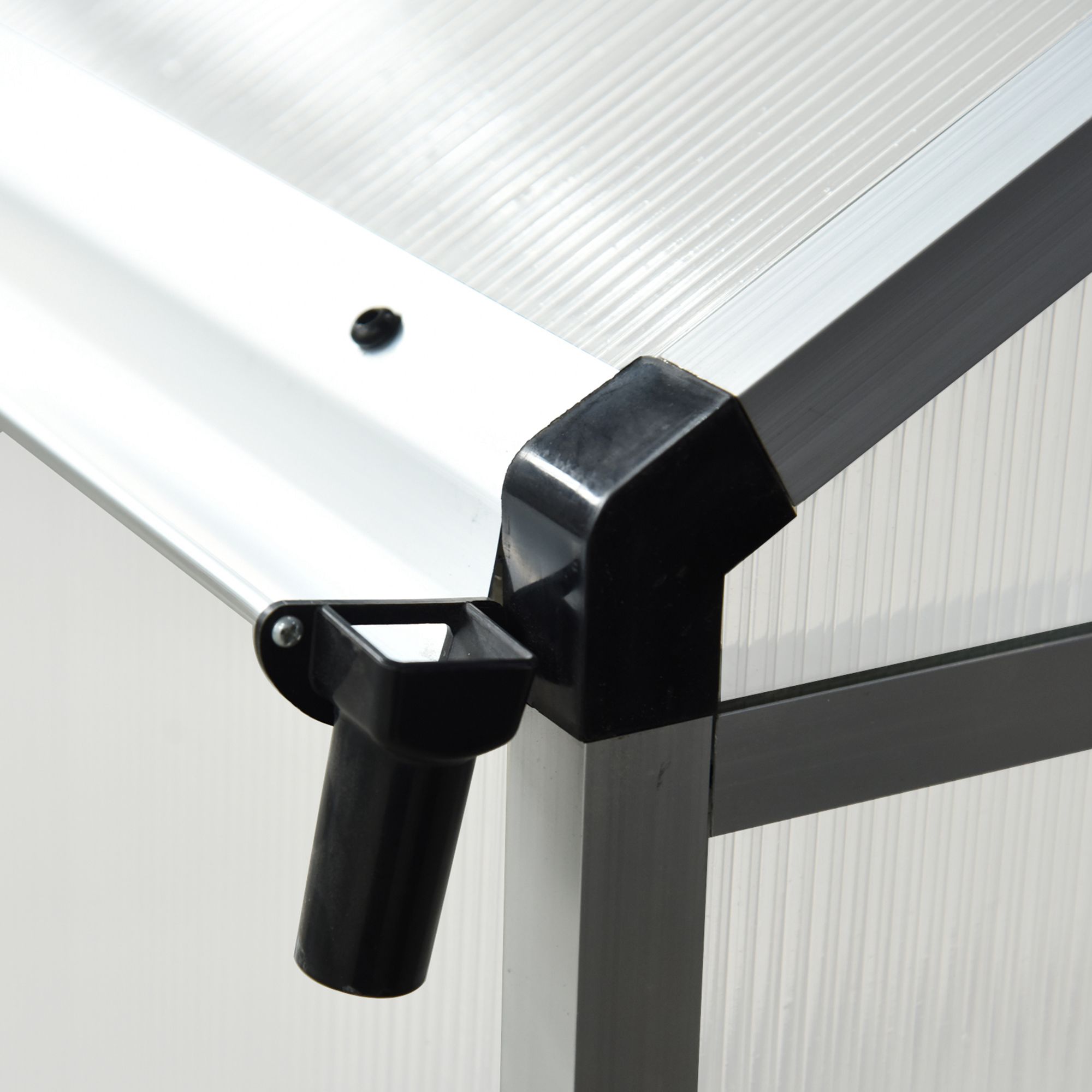 Serre De Jardin En Aluminium Et Polycarbonate 4mm - Tailles De 230x180x195cm - Porte Coulissante, Fenêtre Toit Réglable