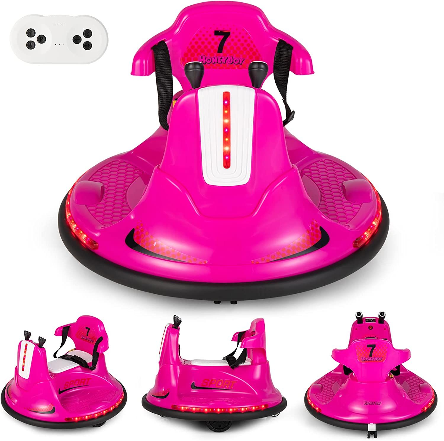 Auto-tamponneuse Electrique Enfants Avec Télécommande 2.4g ,voiture Tournante Bébé 360°