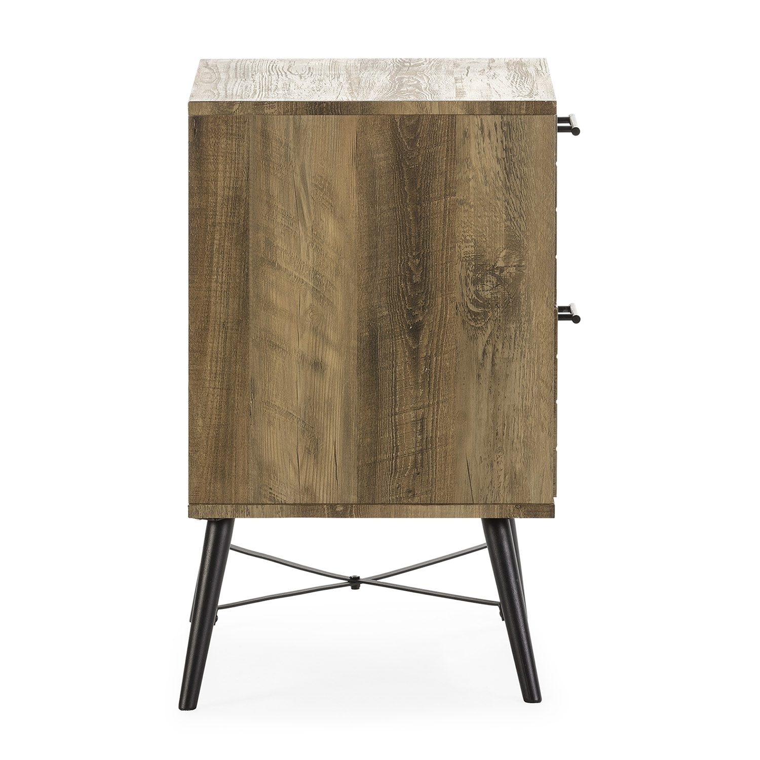 Table De Chevet Clavel 2 Tiroirs Couleur Rustique