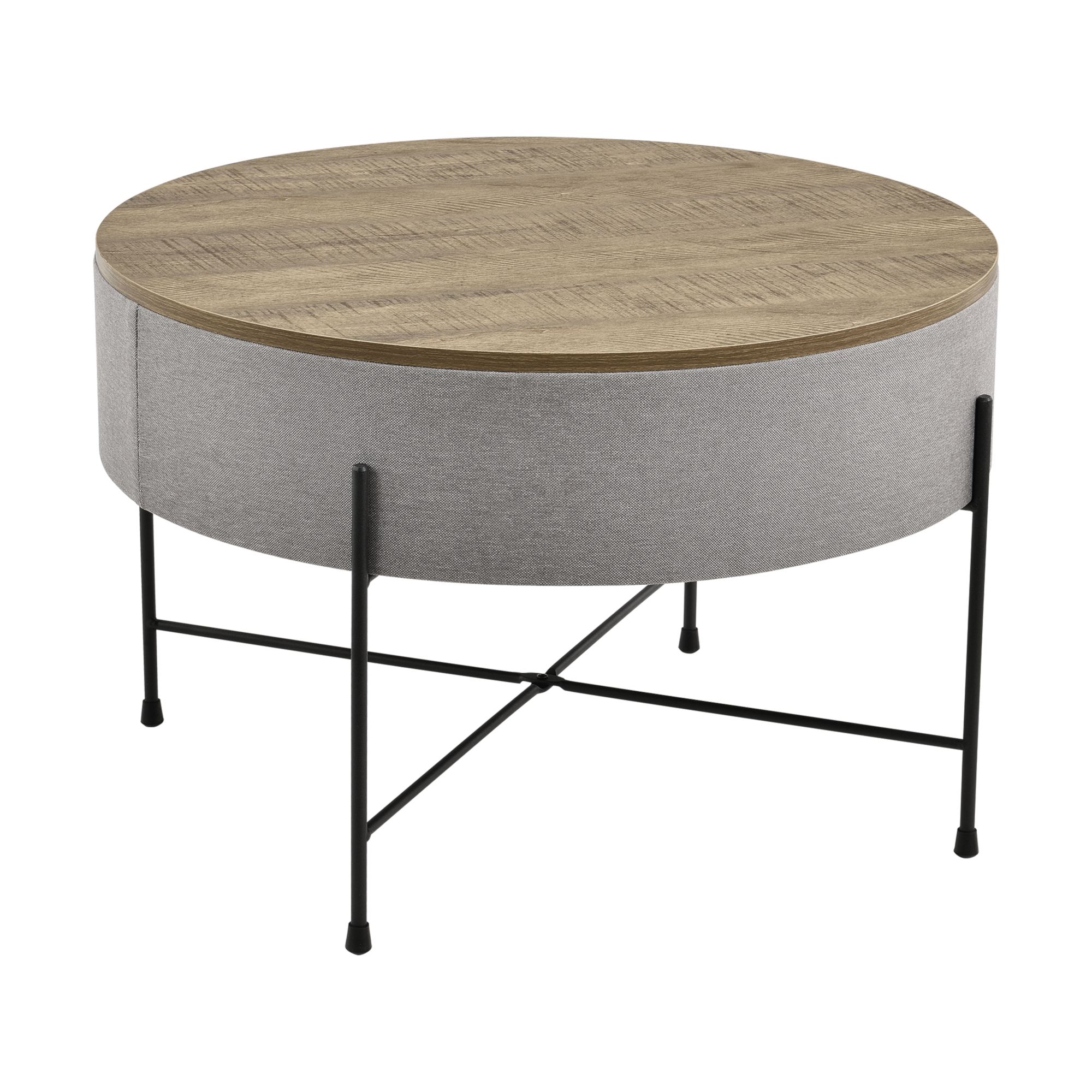 Table Basse Avec Plateau Amovible Tauranga Effet Noyer Gris Noir 40X60Cm