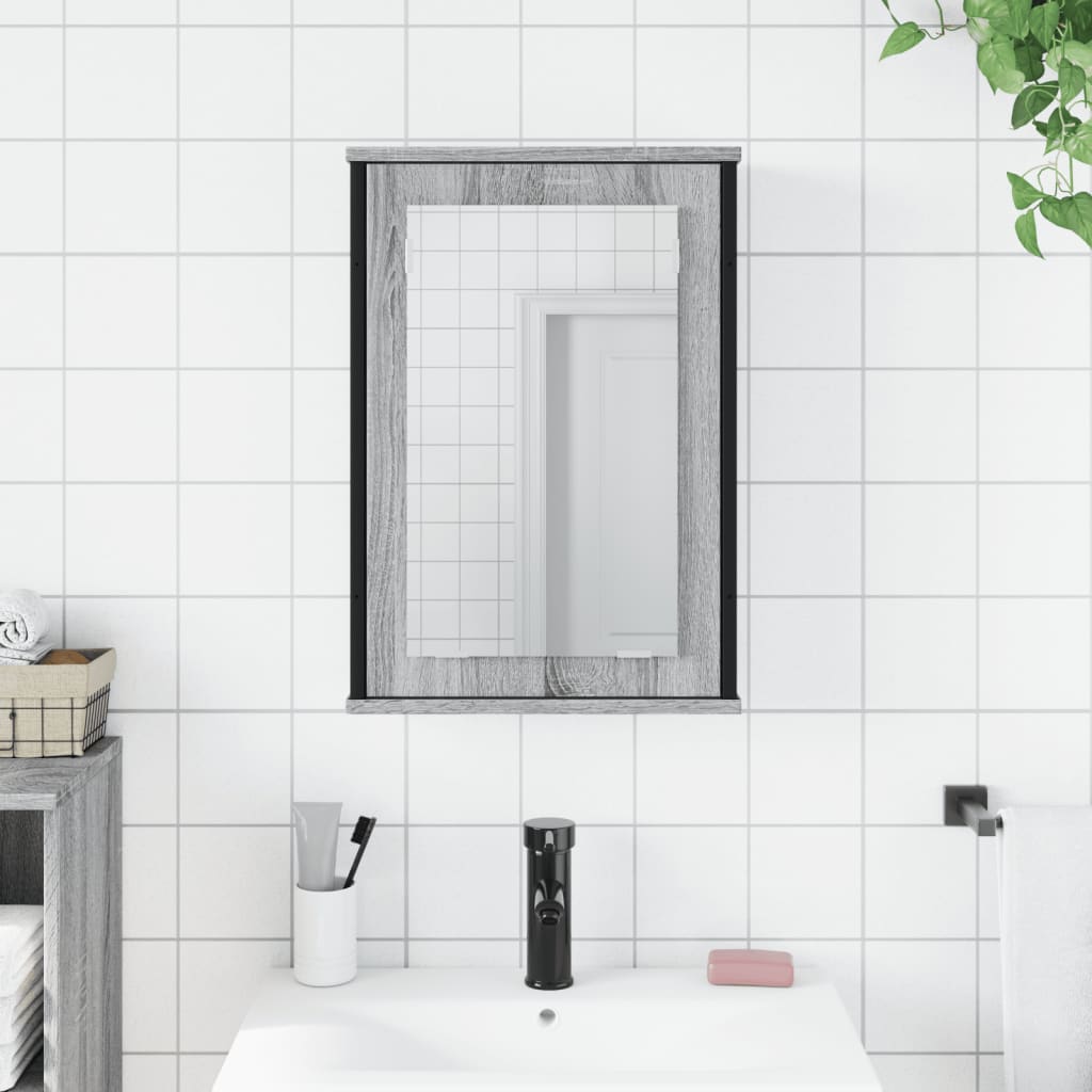 Armoire À Miroir De Salle De Bain | Armoire De Toilette | Meuble De Rangement Sonoma Gris Bois D’ingénierie