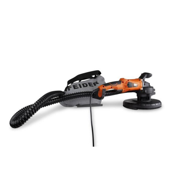 FEIDER Ponceuse Plâtre Giraffe 710W – Variateur 6 Vitesses, Aspiration Intégrée, Poignée Soft Grip + Sac Poussière Harnais – 6 Abrasifs Offerts