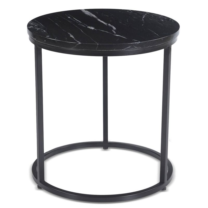 Paris Prix - Table D'appoint Effet Marbre "hano" 42cm Noir