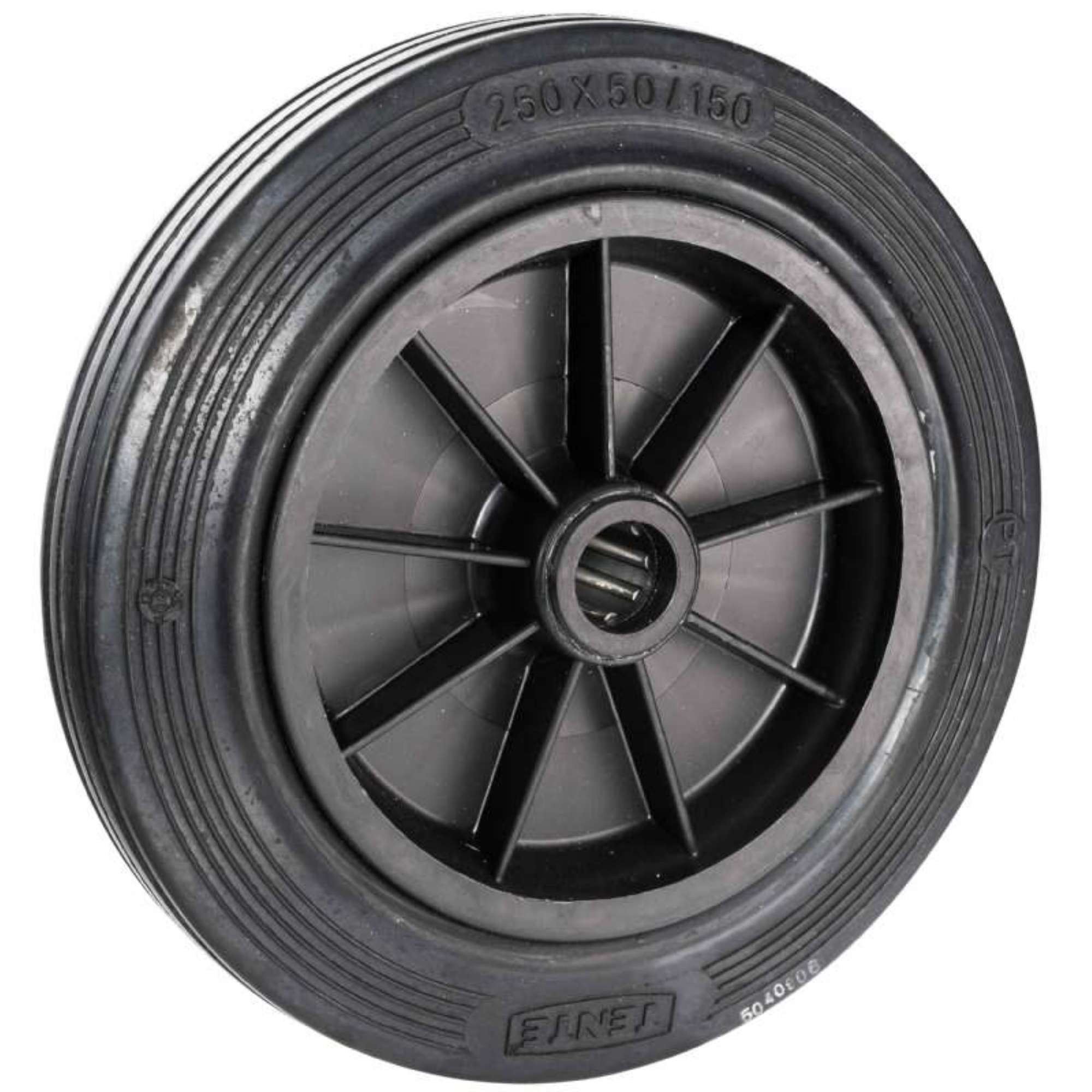 Roue En Fer Avec Axe - Dimensions 250x100 Mm - Marque LEM Select, Référence AM89981 - Neuf Sous Emballage