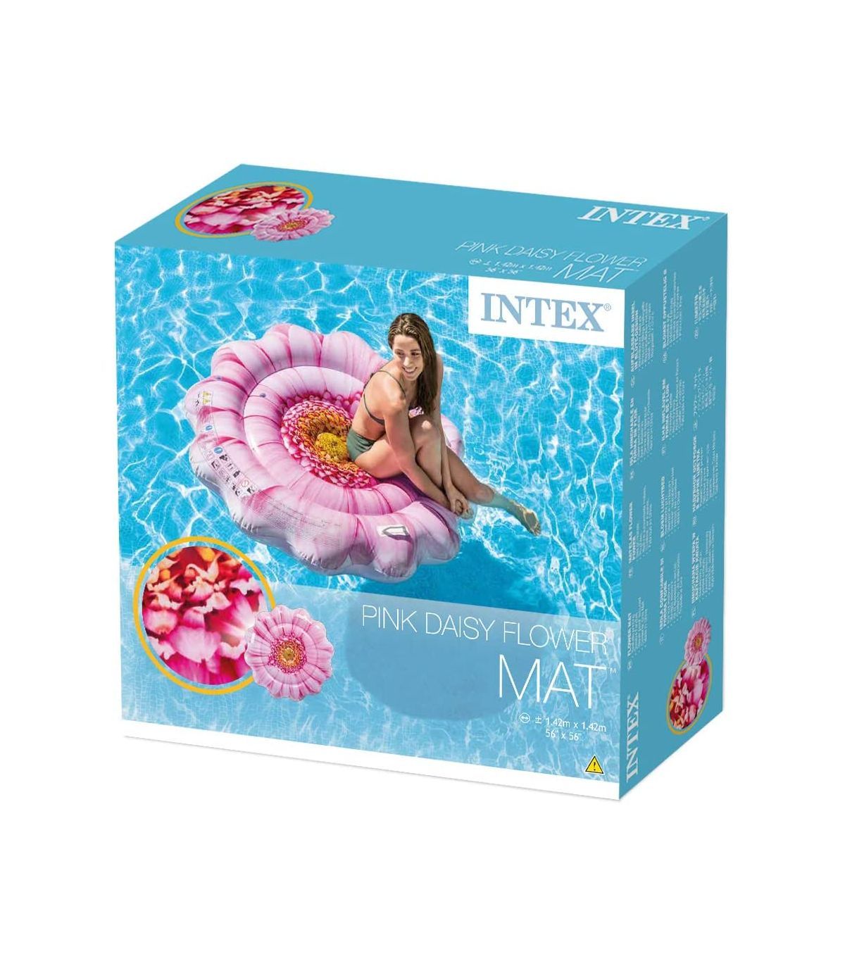 Matelas Gonflable Fleur Rose 142 X 142 Cm