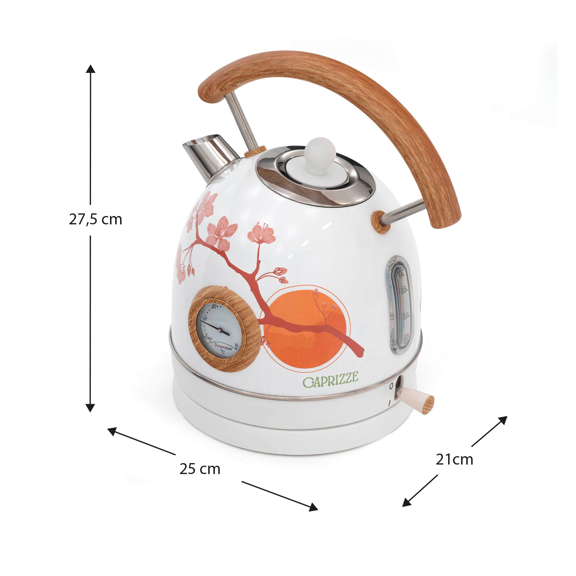 Bouilloir Caprizz Nara 2200 W n Acir Inoxydabl Thrmomètr Intégré Capacité 1,8 L Décoration Floral t fft Bois au millur prix