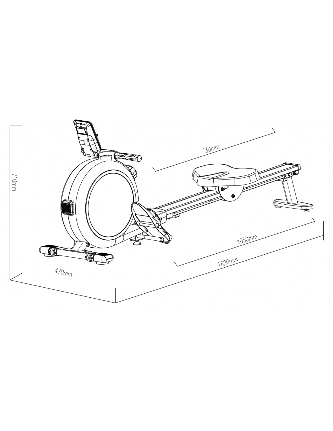 Rameur Clover Fitness Cf Rower 322 - Ecran Lcd - 16 Niveaux De Résistance
