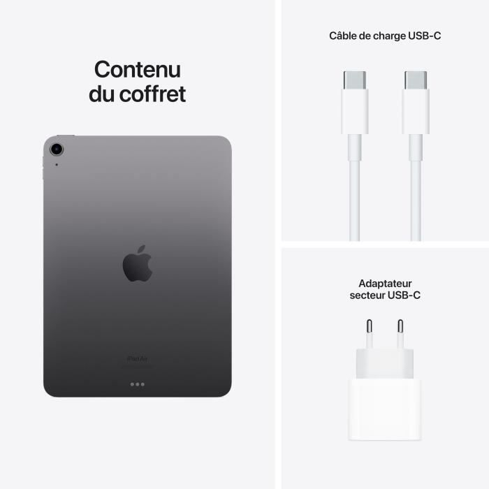 Apple - Ipad Air (2022) - 10,9 - Wifi   - 256 Go - Gris Sidéral