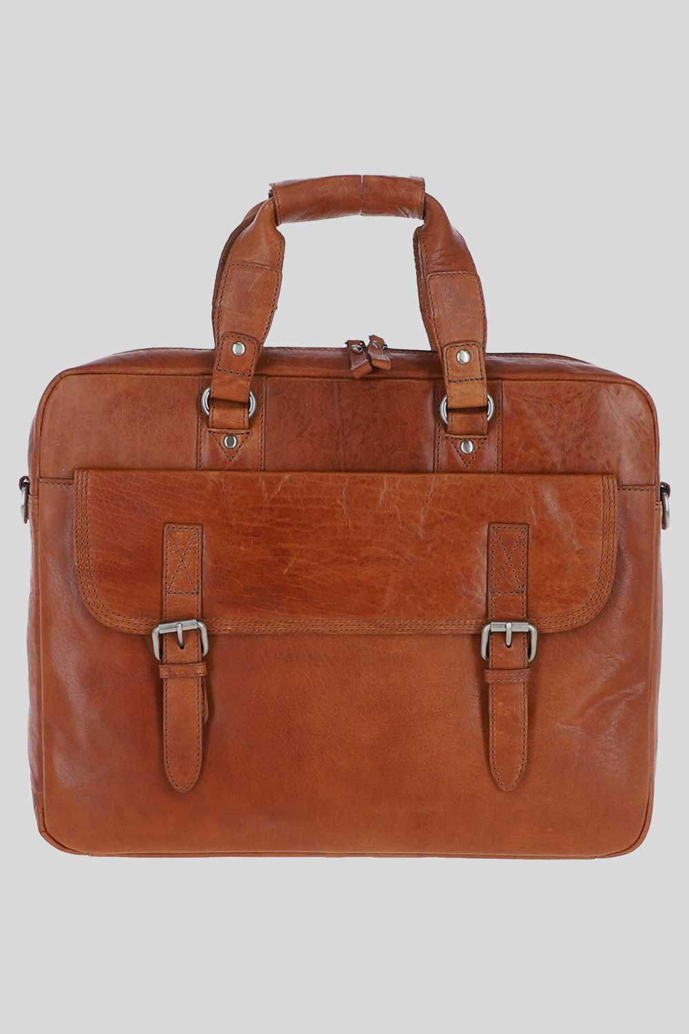 Ashwood Leather Mens ‘Stefano’ Real Vintage Laptop Work Bag – Tan – One Size