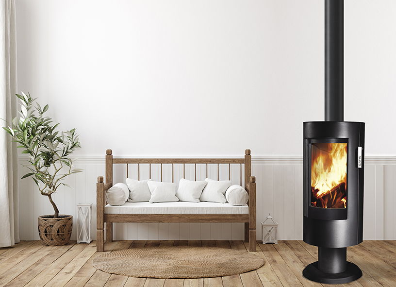Poêle À Bois Chloé Sur Pied Acier - Vertical - Étanche - 6kw