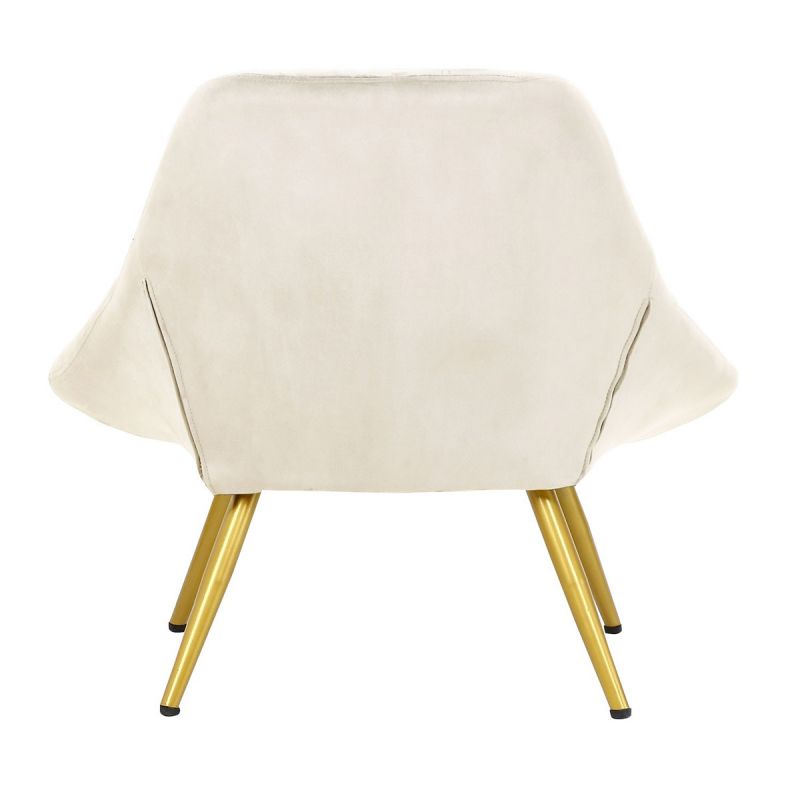 Paris Prix - Fauteuil Design En Velours "orios" 102cm Beige