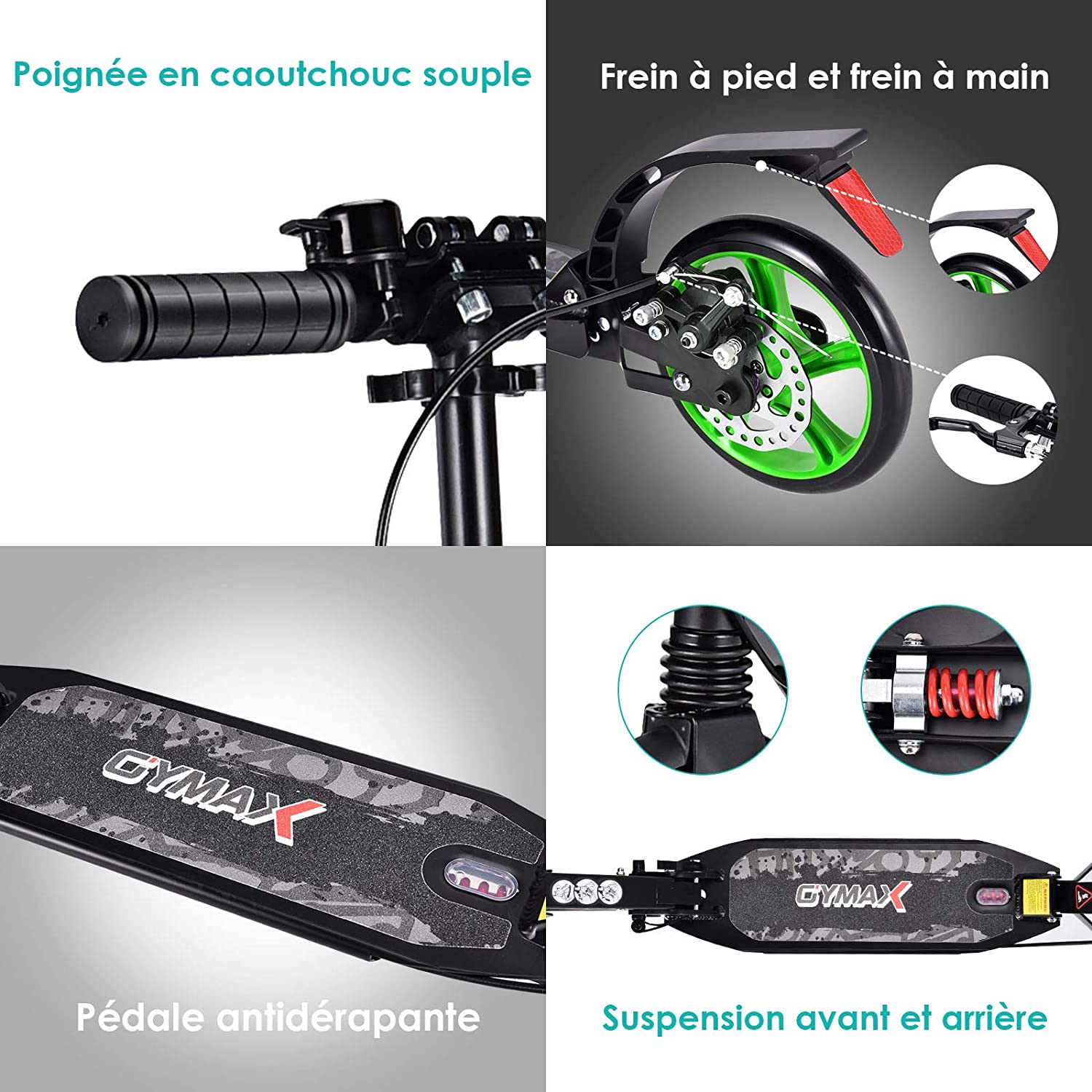 Costway Trottinette Pliable Avec Frein À 2 Roues Pour Enfant Plus De 8 Ans Hauteur Réglable En 3 Positions Fait