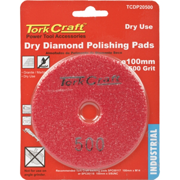 100Mm Diamond Polishing Pad 500 Grit Dry Use