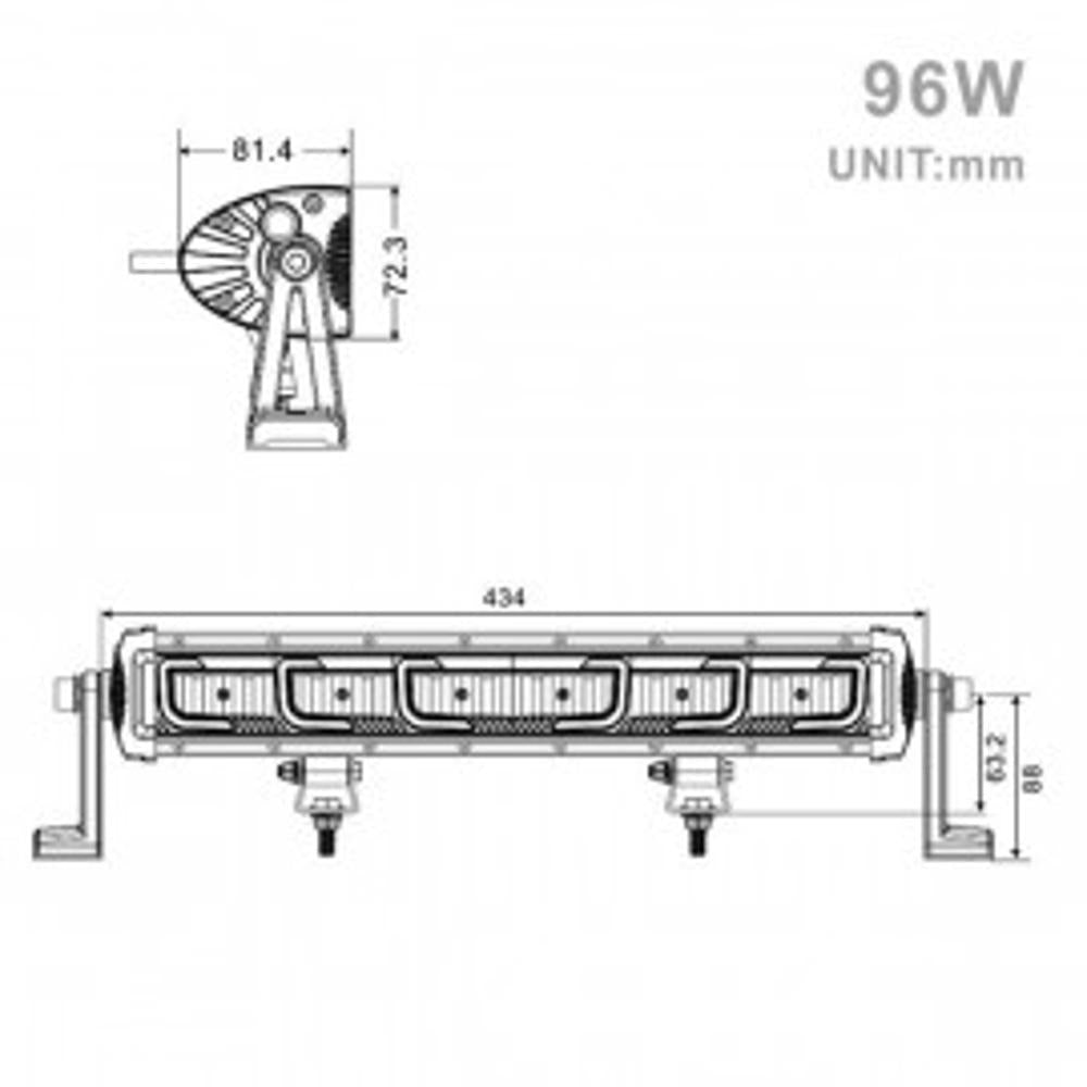 Projecteur Rectangulaire Led 96w 7875 Lum Avec Feux Diurne à Prix Carrefour