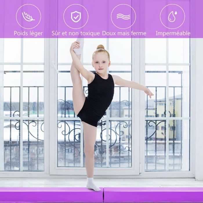 Costway Poutre Gymnastique, Poutre D'équilibre En Mousse Avec Faux Cuir Pour Enfant Adulte