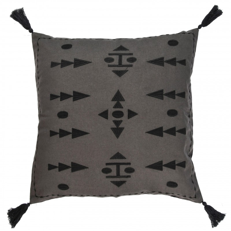 image: Image: Essaouira - Housse De Coussin - Gris Foncé - 50x50 Cm