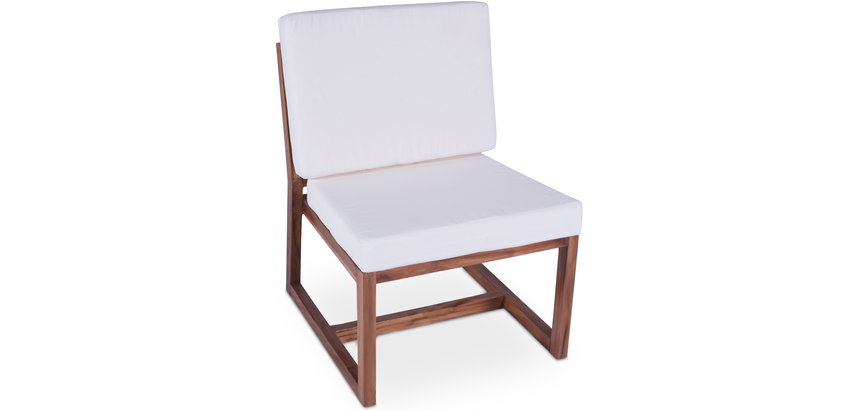 Fauteuil De Jardin En Bois Et Toile, Design Boho Bali - Bayen Blanc