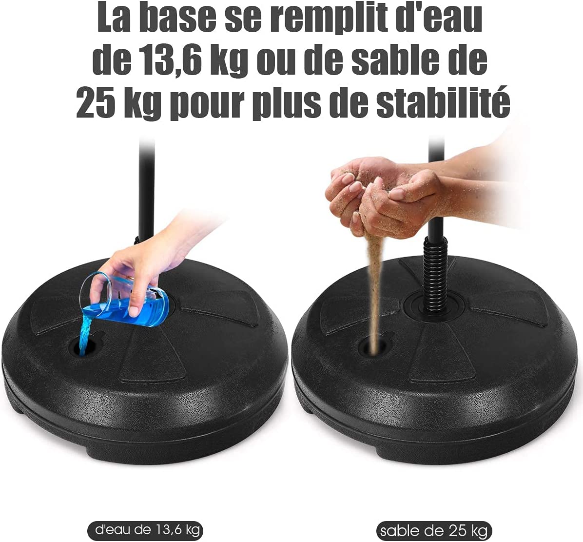 Costway  Punchingball Sur Pied Avec Hauteur Adjustable 120-154cm, Pompe De Gonflage, Pour Enfants 8 Ans+ Et Adultes