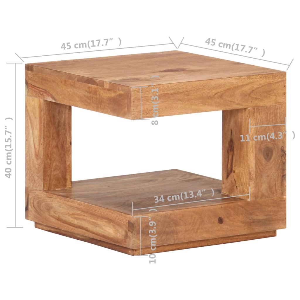 Table Basse 45x45x40 Cm Bois D'acacia Massif Vidaxl à Prix Carrefour