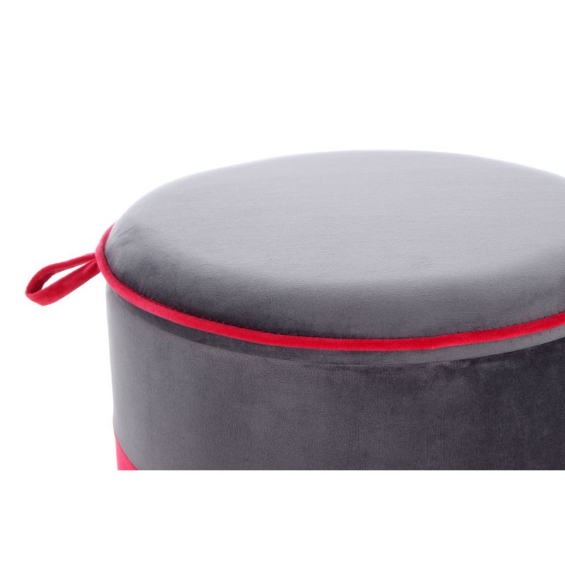 Paris Prix Pouf & Coffre De Rangement "kassandra" 40cm Rouge à Prix