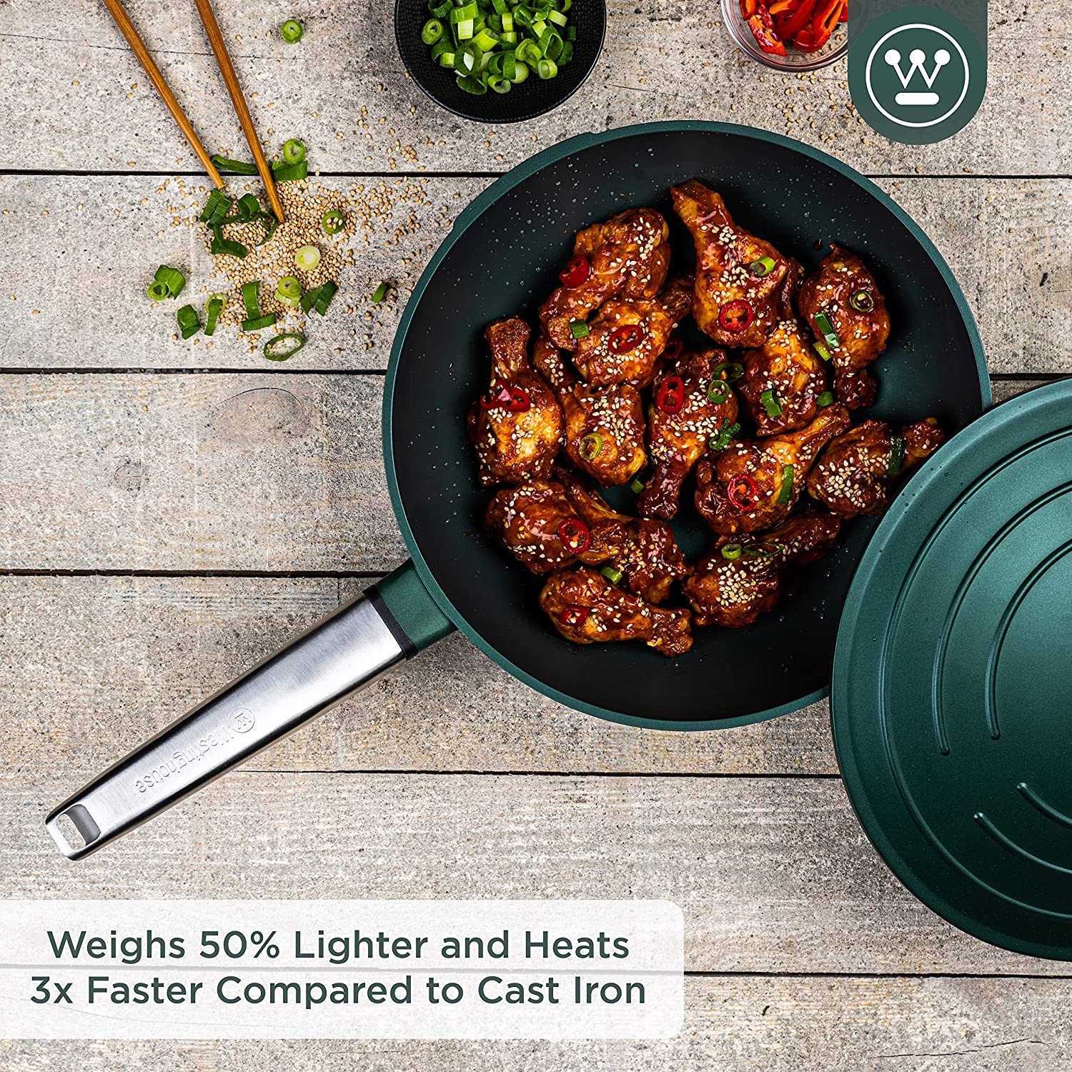 Westinghouse - Série Performance - Poêle Wok 28 Cm - Induction - Vert
