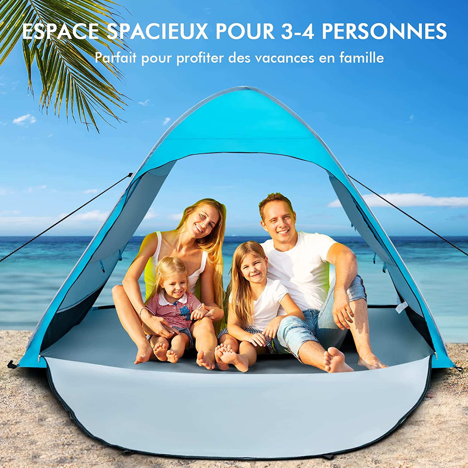 Chihee Tente De Camping Pop-Up 4 Personnes Avec Auvent - Installation Facile, Imperméable Et Spacieuse