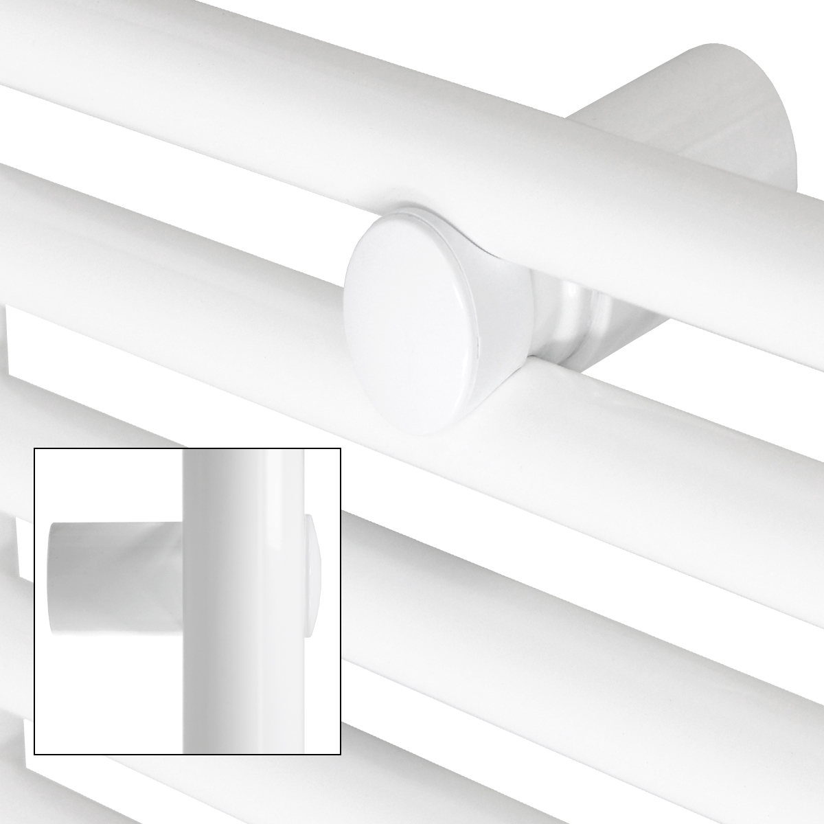 Radiateur De Salle De Bain Sahara 300 X 800 Mm Blanc Droit + Connexion Centrale